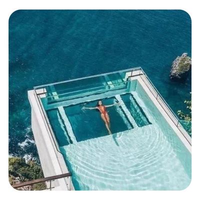 Piscina de folha de acrílico transparente personalizada em cor transparente para tamanho grande