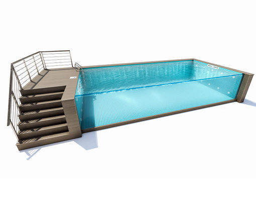 Piscina pré-fabricada de acrílico transparente exterior com espessura de painel personalizada