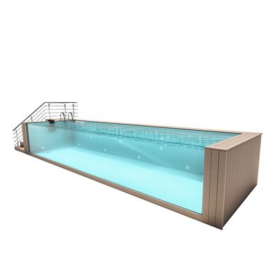 Piscina portátil de aço inoxidável com alta transmissão de luz e sistema de jato de água sem fim