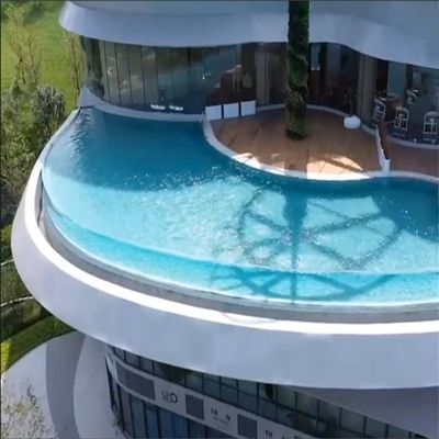 Placa de plástico acrílico transparente acessível para piscina familiar