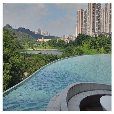 AUPOOL Piscina de fibra de vidro acrílica com massagem e janela acrílica