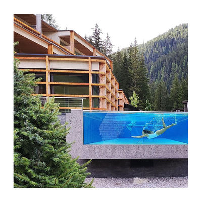 Piscina acrílica com construção de vidro acima do solo e espessura 30 mm-950 mm