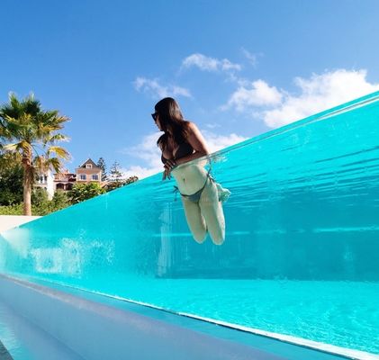 Piscina familiar durável AUPOOL Piscina exterior de design moderno de acrílico transparente
