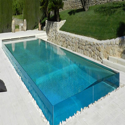 Material de construção Piscina de plástico transparente de plexiglás para natação ao ar livre