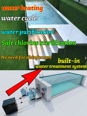 100% de PMMA virgem Acrílico importado piscina infinita Container de transporte escolar lados claros