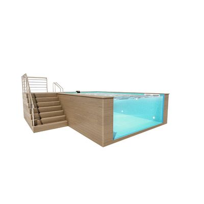 Janela de piscina transparente Container de estrutura de aço pré-fabricado piscina para natação acima do solo