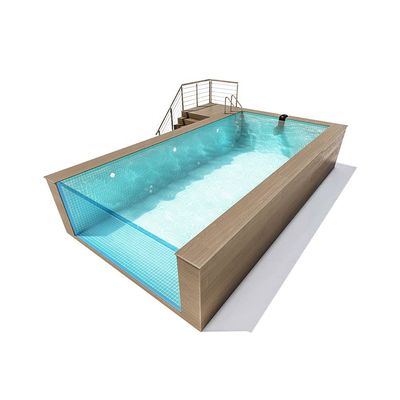 Janela de piscina transparente Container de estrutura de aço pré-fabricado piscina para natação acima do solo