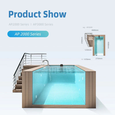 Segurança sólida Painéis de vidro transparentes infinitos Piscina familiar exterior em solo personalizada