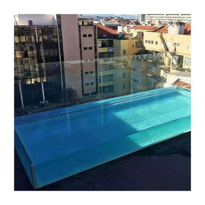 Processo de polimerização a temperatura constante seca Vidro de piscina sem fim para piscinas