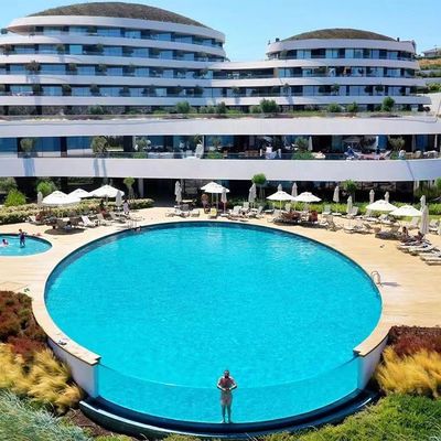 Parede transparente transparente infinita acrílica piscina de poliéster para diversão em família