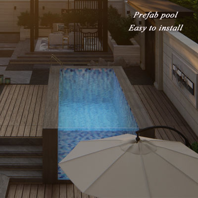 18m3 Capacidade de água da piscina Painel acrílico personalizado Espessura piscina de vidro de hotel ao ar livre