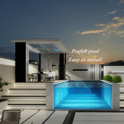 18m3 Capacidade de água da piscina Painel acrílico personalizado Espessura piscina de vidro de hotel ao ar livre