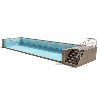 18m3 Capacidade de água da piscina Painel acrílico personalizado Espessura piscina de vidro de hotel ao ar livre