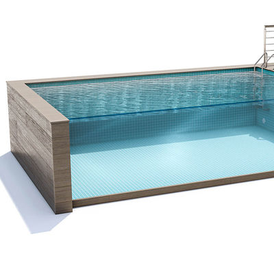 18m3 Capacidade de água da piscina Painel acrílico personalizado Espessura piscina de vidro de hotel ao ar livre