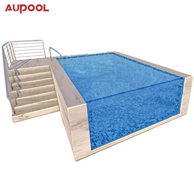 Folha de acrílico Aupool Quadro Piscina com material de superfície de mármore incrustada em jade