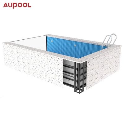 Material de superfície de mármore incrustado em jade Piscina com janela acrílica para fácil instalação