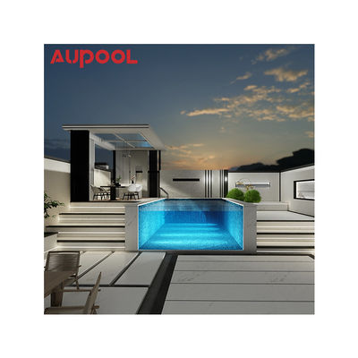 Piscina pré-fabricada de acrílico transparente exterior com espessura de painel personalizada