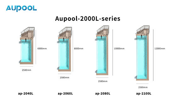 Piscina pré-fabricada de acrílico transparente exterior com espessura de painel personalizada