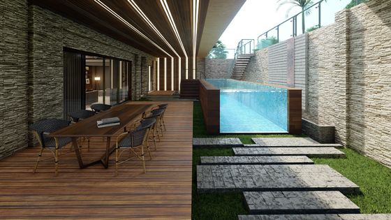 24m3 Capacidade de água da piscina Painel transparente de plástico acrílico para janela da piscina