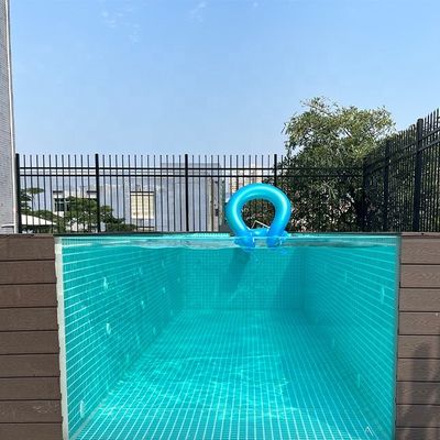 Vila pátio personalizado exterior grande tamanho piscina acrílica com folha de painel