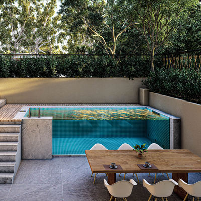 Custom Cast Clear Acrylic Swimming Pool Clear Coffee Color Madeira Placa de plástico Perspex
