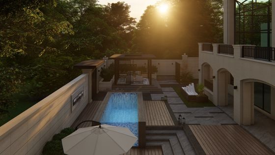 Custom Cast Clear Acrylic Swimming Pool Clear Coffee Color Madeira Placa de plástico Perspex