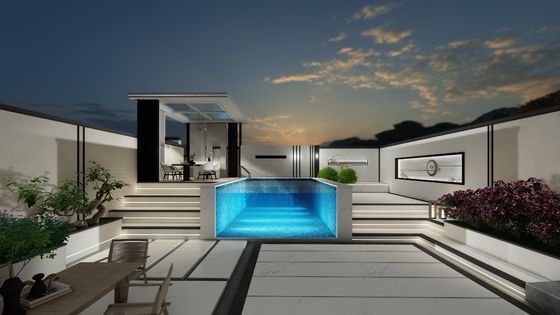 Custom Cast Clear Acrylic Swimming Pool Clear Coffee Color Madeira Placa de plástico Perspex