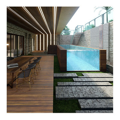 Lucite Acrílico acima do solo Container modular casa piscina com parede transparente design de janela
