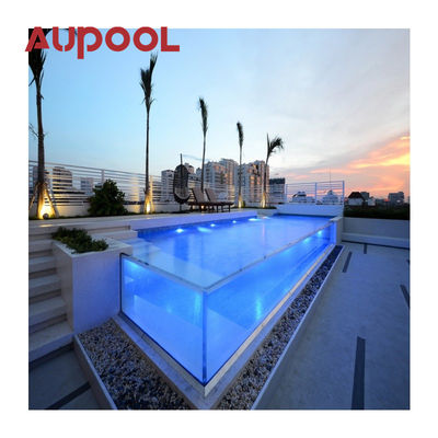 Painel acrílico fundido dois anéis PVC azul transparente grande piscina inflável para adultos exterior
