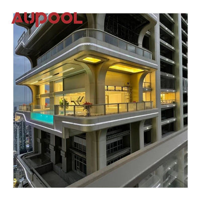 Painel acrílico fundido dois anéis PVC azul transparente grande piscina inflável para adultos exterior