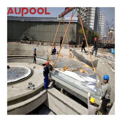 Painel acrílico fundido dois anéis PVC azul transparente grande piscina inflável para adultos exterior