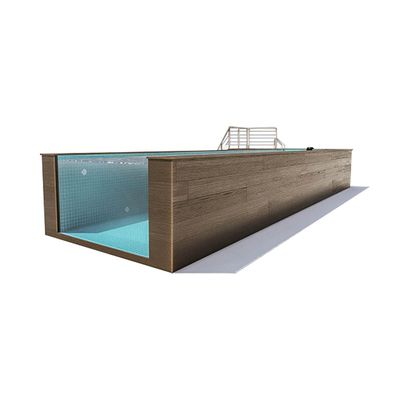 Piscina exterior de fibra de vidro Alta diafanalidade 92,5% e design claro/transparente