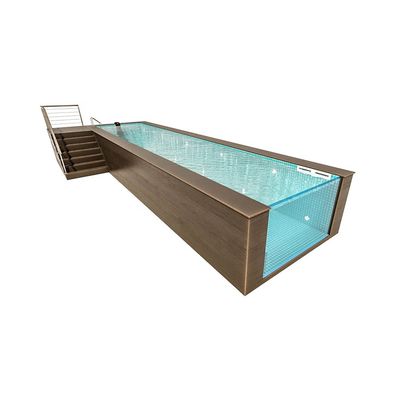 Piscinas de fibra de vidro rectangulares pré-fabricadas para jardim comercial ao ar livre