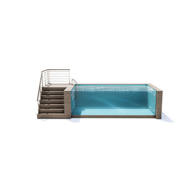 Serviço de corte Estrutura de aço Piscina pré-fabricada com janela acrílica de 100 mm da AUPOOL OEM