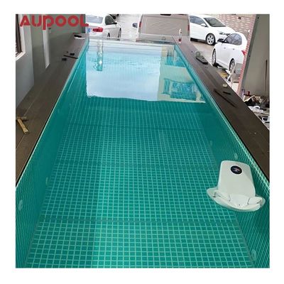 Serviço de corte Estrutura de aço Piscina pré-fabricada com janela acrílica de 100 mm da AUPOOL OEM