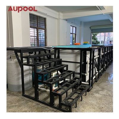 Serviço de corte Estrutura de aço Piscina pré-fabricada com janela acrílica de 100 mm da AUPOOL OEM