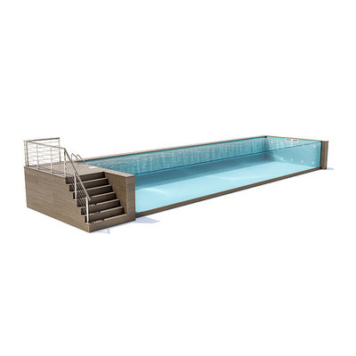 Serviço de corte Estrutura de aço Piscina pré-fabricada com janela acrílica de 100 mm da AUPOOL OEM