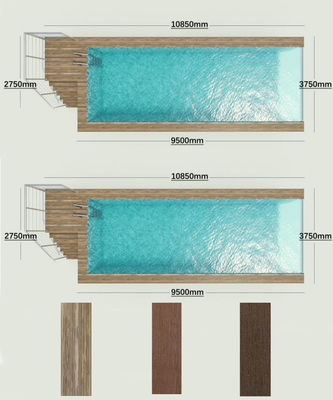 Painel de acrílico transparente AUPOOL Fibra de vidro Piscinas para bebés ao ar livre com escada e bomba de calor para crianças