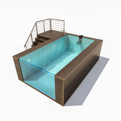 AP-2000 Piscina pré-fabricada para natação acima do solo em contêineres de transporte de 20 ft 40 ft