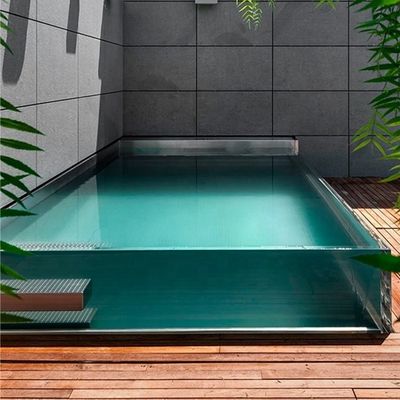 Tecnologia polimerização termostática seca piscina acrílica painel de vidro piscinas