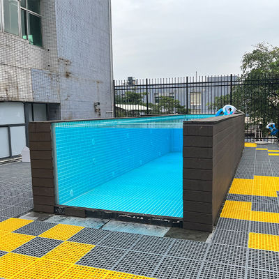 Alta transmissão de luz de cores personalizadas Piscina acrílica pré-fabricada com janela de painel transparente