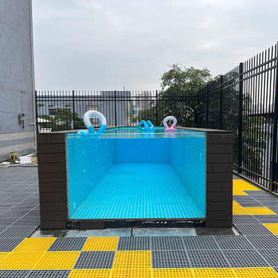 Piscina familiar painel acrílico pré-fabricado acima da piscina do solo com máquina de treinamento sem fim