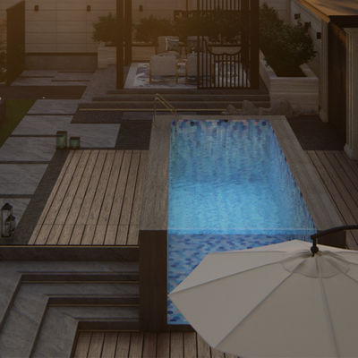 Material acrílico lucido acima do solo piscina com janela da piscina e design infinito