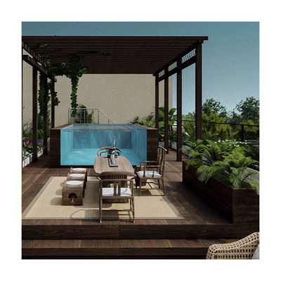 31 anos Painel de vidro não amarelado Parede exterior Rectângulo personalizado Piscina pré-fabricada