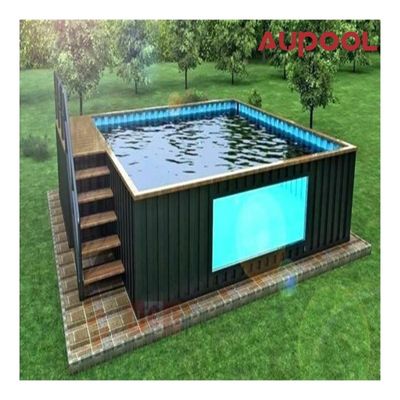 Piscina de fibra de vidro acrílica exterior transparente Pequeno quintal painéis de solo de folha