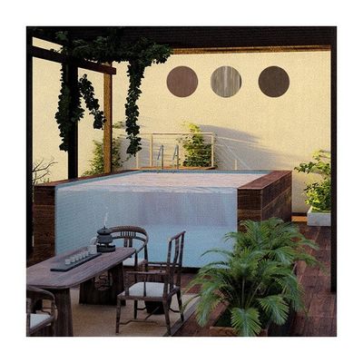 Piscina pré-fabricada de função infinita com janela de painel acrílico e construção de aço inoxidável