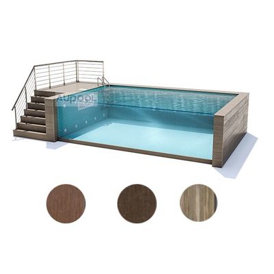 Fácil de instalar piscina de contêineres infinitos Spa de natação com material de janela acrílica PMMA Lucite