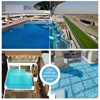 Alta transmissão de luz Villa Piscina de design moderno Piscina ao ar livre Diafaneidade 93%