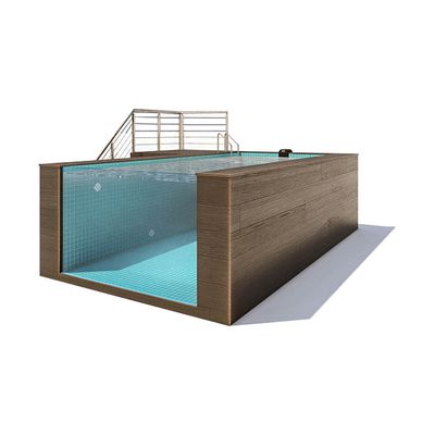 Moldeamento de piscinas de vidro acima do solo Clorinador de sal para piscinas externas personalizadas