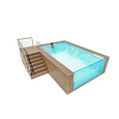 Estrutura de aço de chapa composta FRP Painéis laterais acrílicos opcionais para parque aquático de piscina